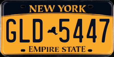 NY license plate GLD5447