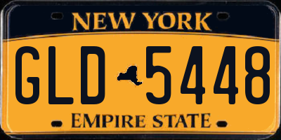 NY license plate GLD5448