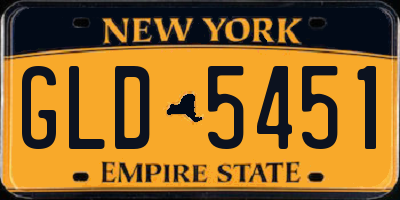 NY license plate GLD5451