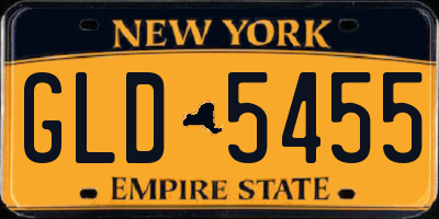 NY license plate GLD5455