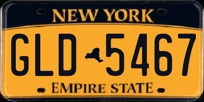 NY license plate GLD5467