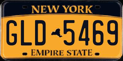 NY license plate GLD5469