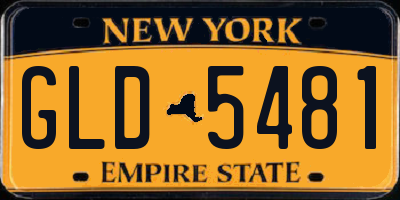 NY license plate GLD5481