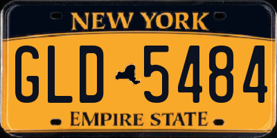 NY license plate GLD5484