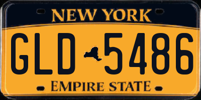 NY license plate GLD5486