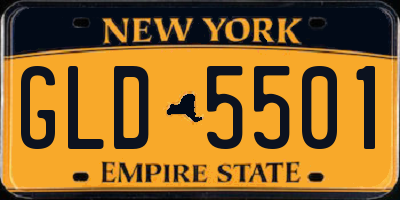 NY license plate GLD5501