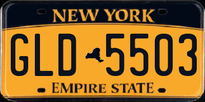 NY license plate GLD5503
