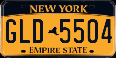 NY license plate GLD5504