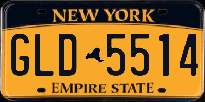 NY license plate GLD5514
