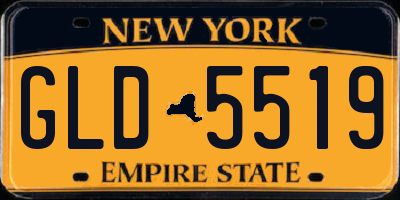 NY license plate GLD5519
