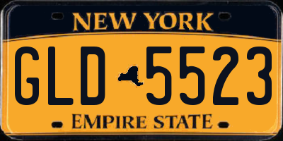 NY license plate GLD5523