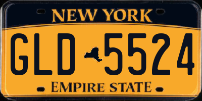 NY license plate GLD5524