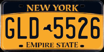 NY license plate GLD5526