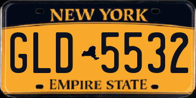 NY license plate GLD5532