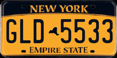 NY license plate GLD5533