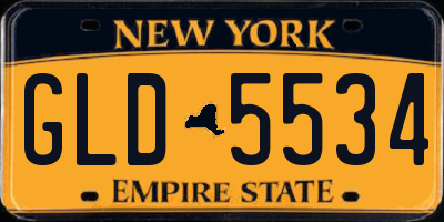 NY license plate GLD5534
