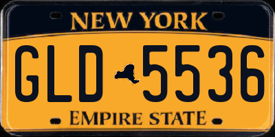 NY license plate GLD5536