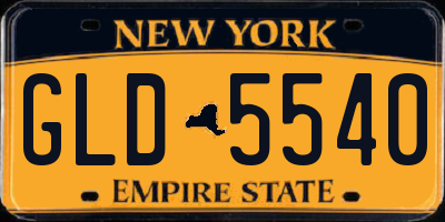 NY license plate GLD5540