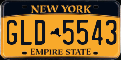 NY license plate GLD5543