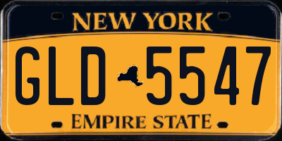 NY license plate GLD5547