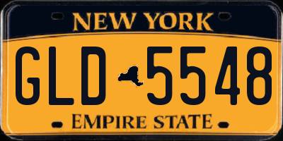NY license plate GLD5548