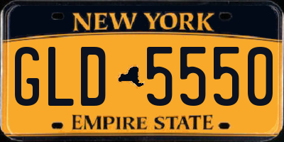 NY license plate GLD5550