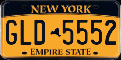 NY license plate GLD5552