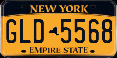 NY license plate GLD5568