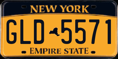 NY license plate GLD5571