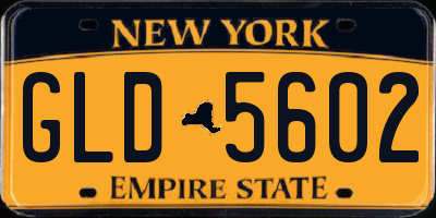 NY license plate GLD5602