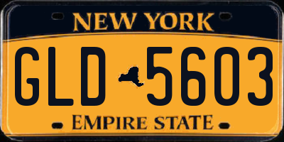 NY license plate GLD5603