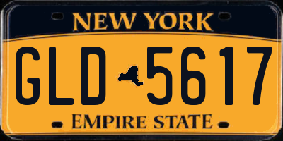 NY license plate GLD5617