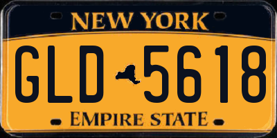 NY license plate GLD5618