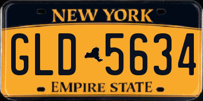 NY license plate GLD5634
