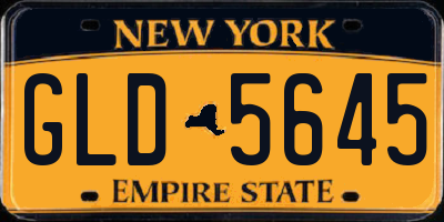 NY license plate GLD5645