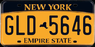 NY license plate GLD5646