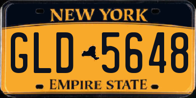 NY license plate GLD5648