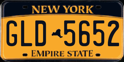 NY license plate GLD5652