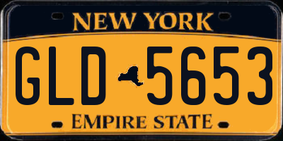 NY license plate GLD5653