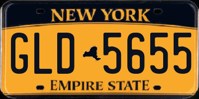 NY license plate GLD5655