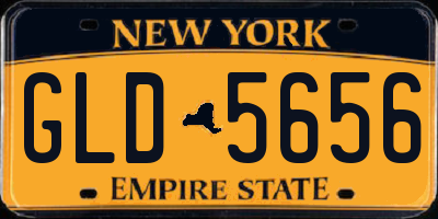 NY license plate GLD5656