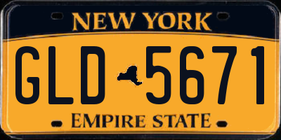NY license plate GLD5671