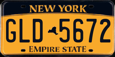 NY license plate GLD5672