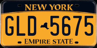NY license plate GLD5675