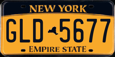 NY license plate GLD5677