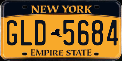 NY license plate GLD5684