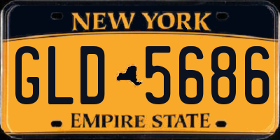 NY license plate GLD5686