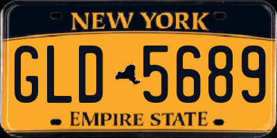 NY license plate GLD5689
