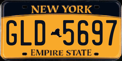 NY license plate GLD5697