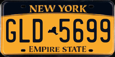 NY license plate GLD5699